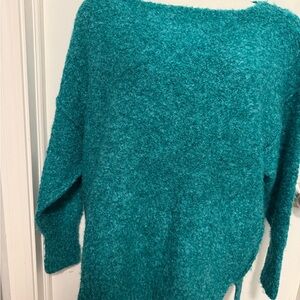 Free People Teal Crew Neck Sweater
